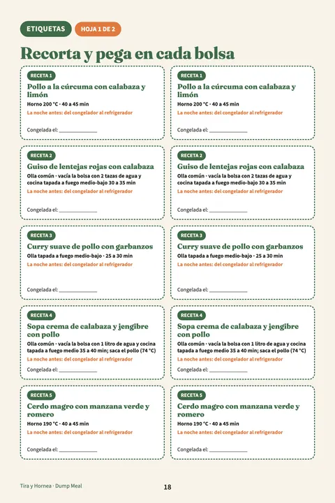 Etiquetas para las bolsas
